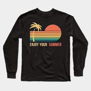 Colorful Summer Island Long Sleeve T-Shirt